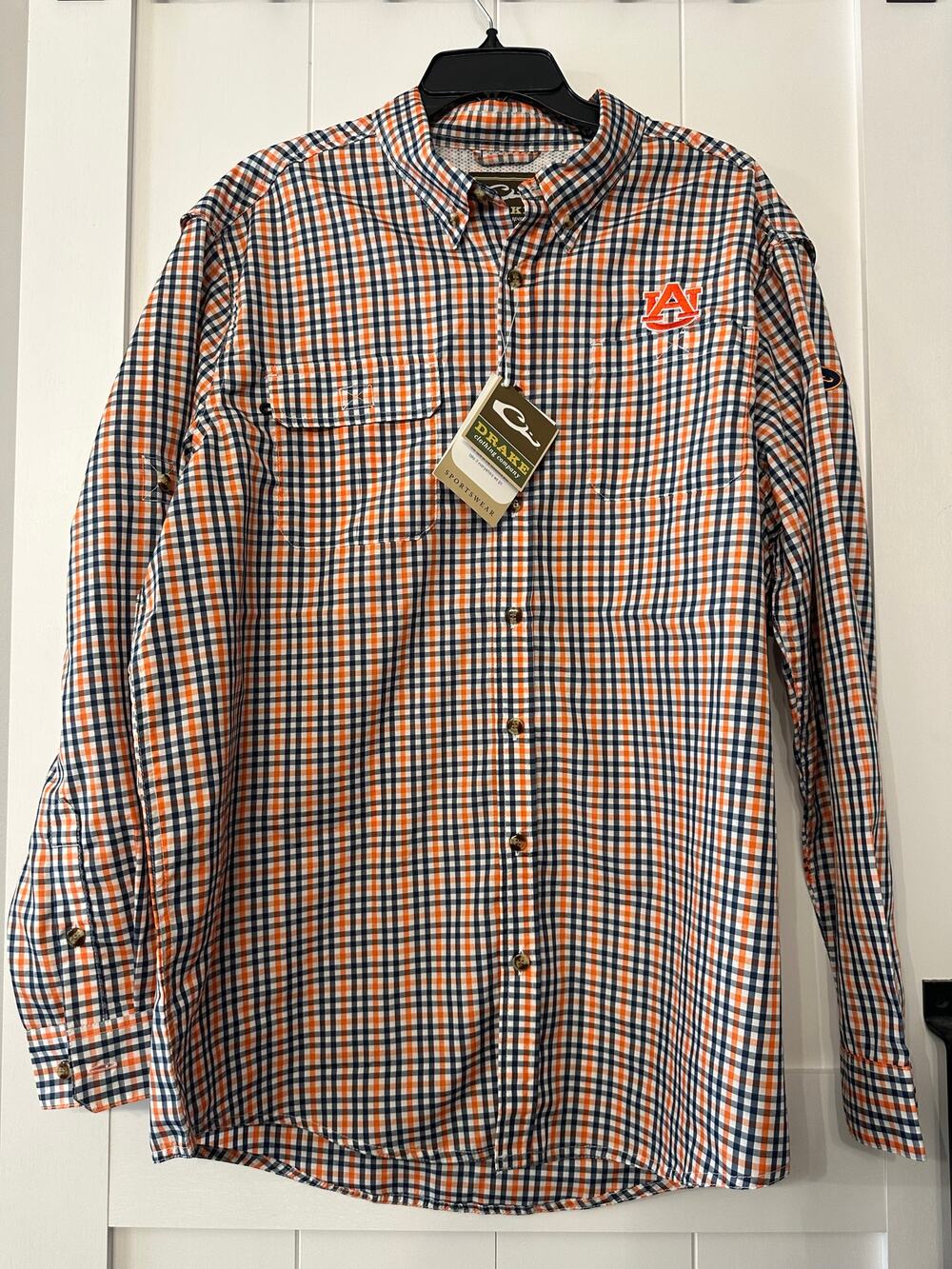 Drake Waterfowl Men's Auburn Gingham Plaid Wingshooter's long-sleeve NEW SZ L